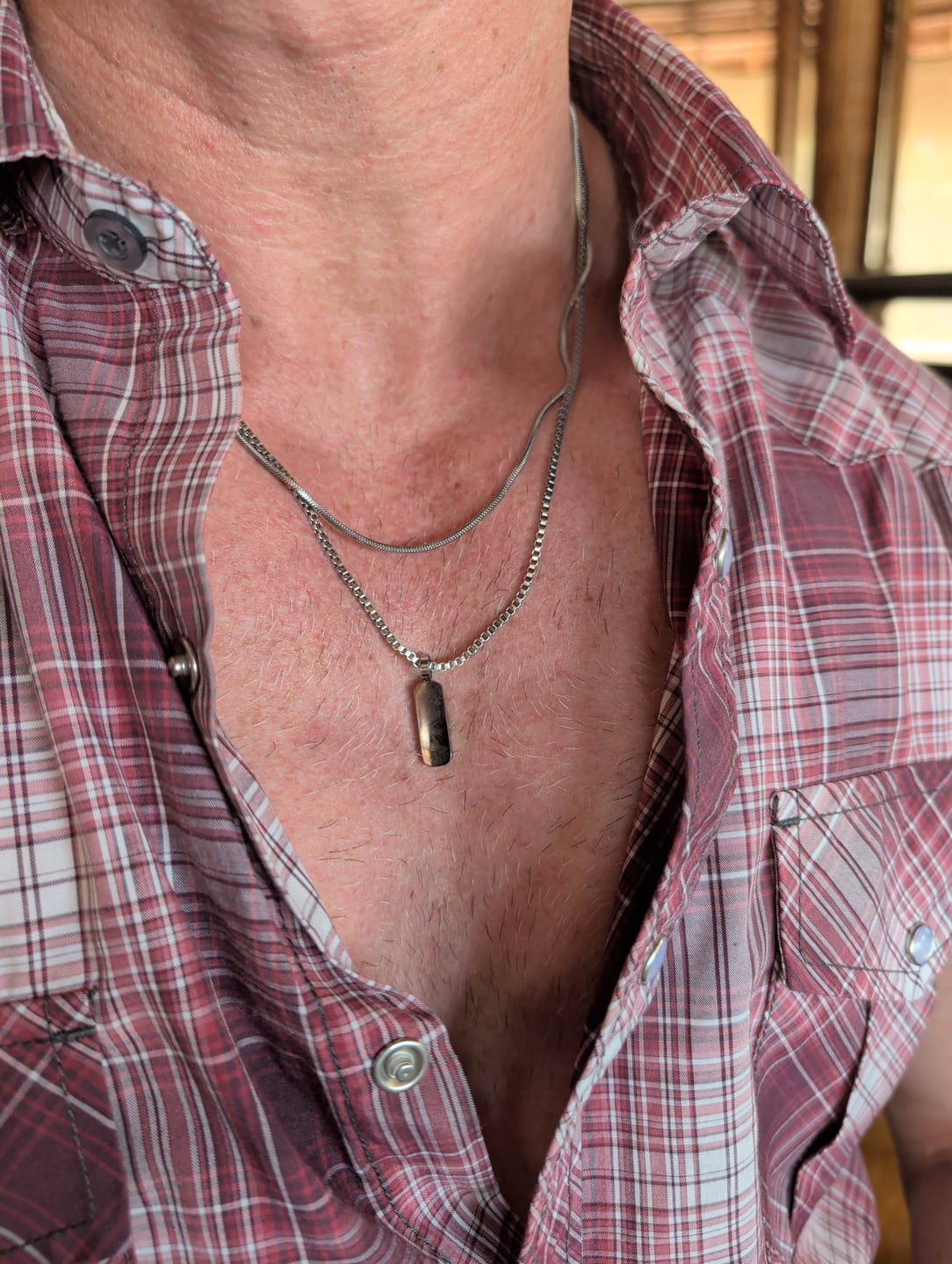 Customer photo review of Minimal Pendant Necklace Duo