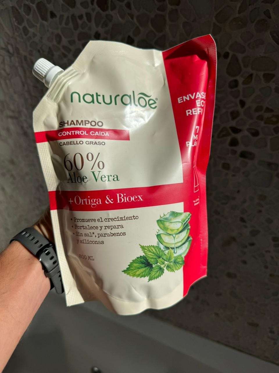 Customer photo review of Refill Shampoo Control Caída Graso 800Ml