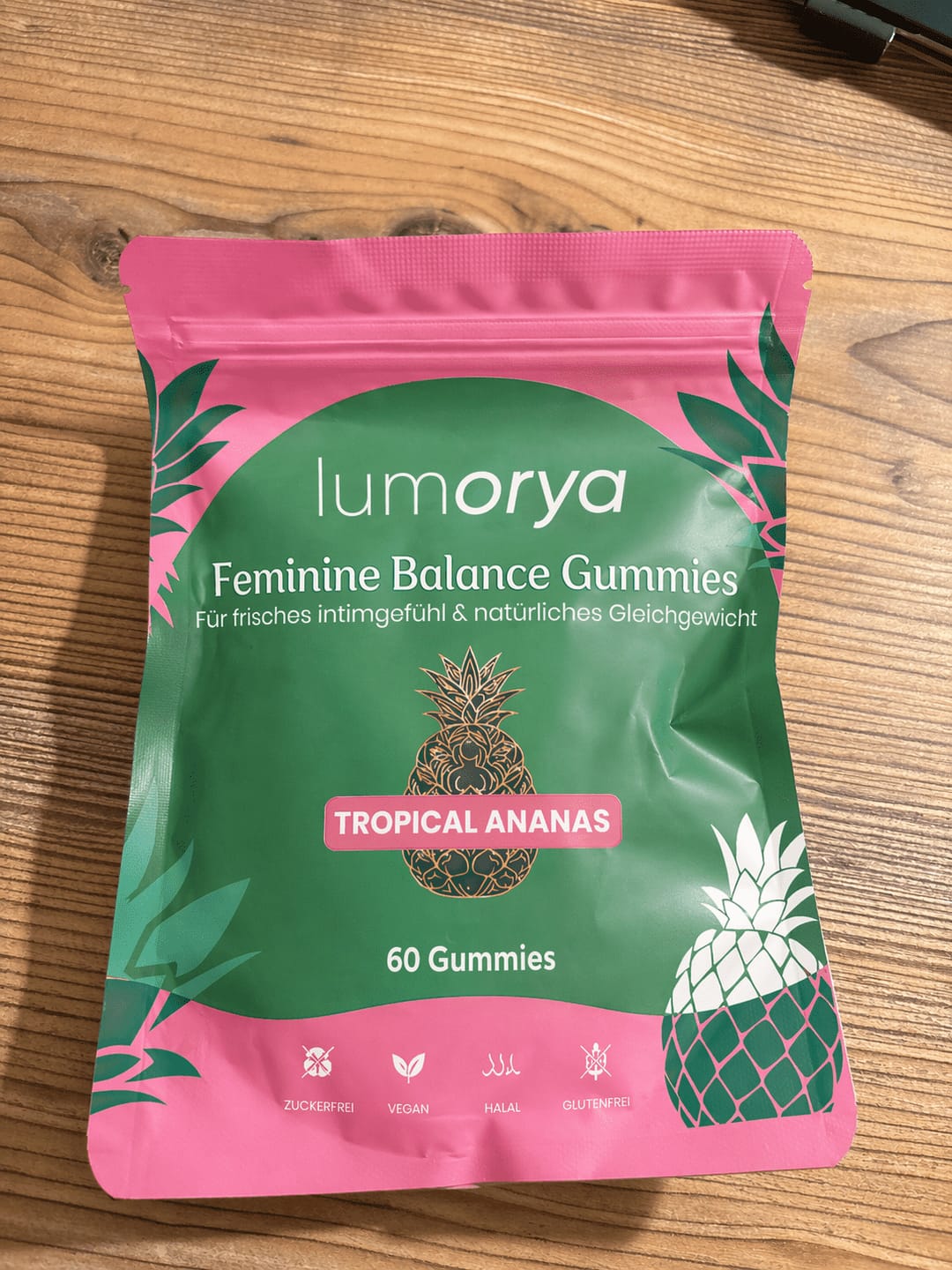 Customer photo review of LUMORYA® - Premium Balance Gummies
