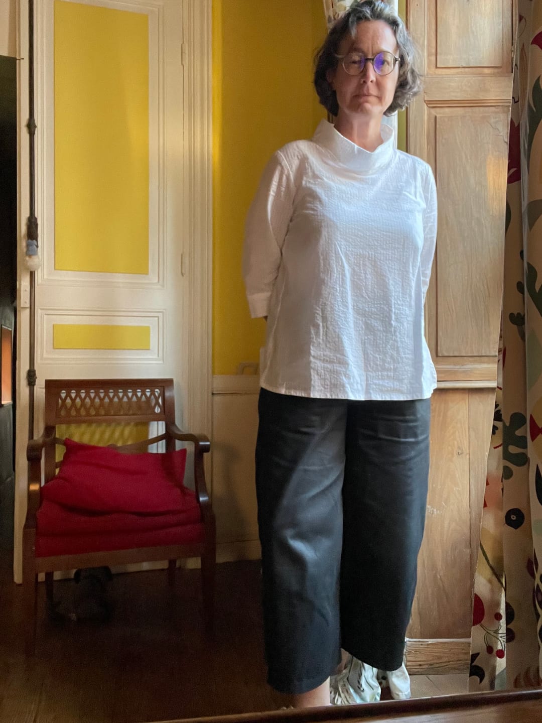 Customer photo review of Blouse Catherine seersucker blanc