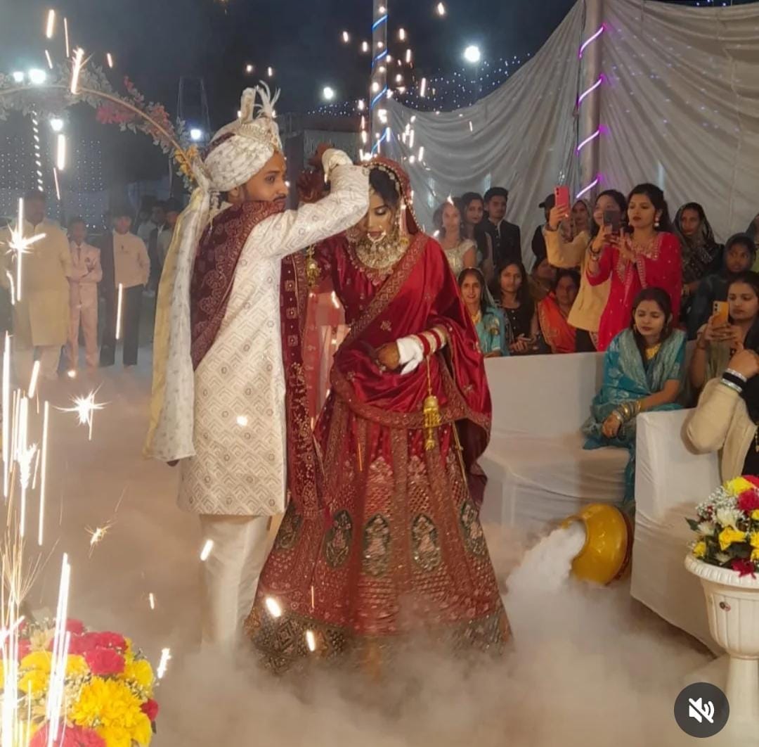 Customer photo review of Bridal Special Velvet Zarkan Diamond Work Lehenga Choli