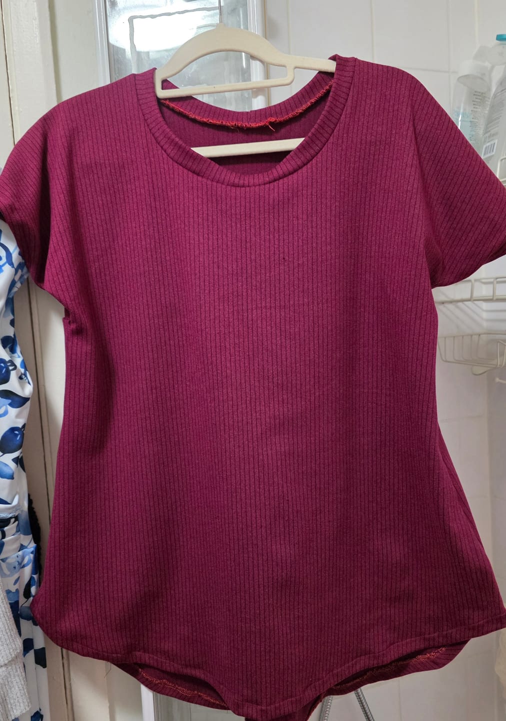 Customer photo review of Narrow Stripes Brushed Soft Knit Fabric