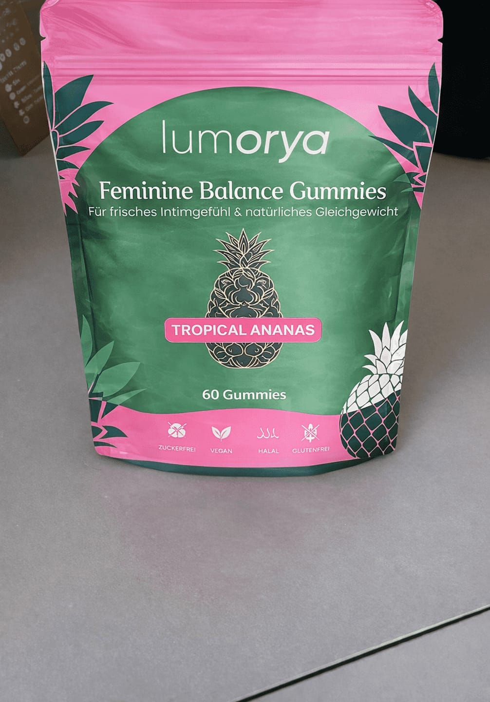 Customer photo review of LUMORYA® - Premium Balance Gummies