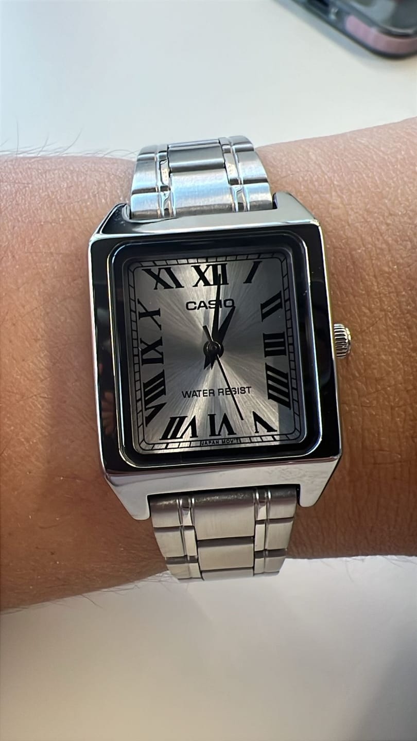 Customer photo review of Reloj Casio Tank Análogo LTP-V007D-7BUDF Acero Dial Plata
