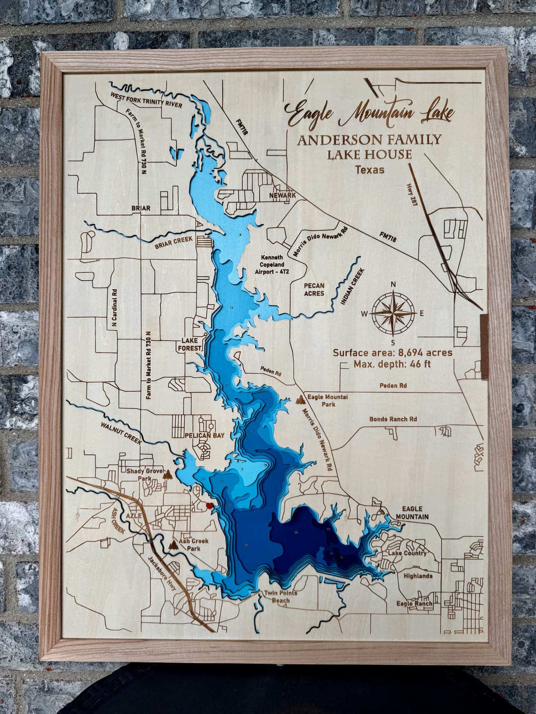 Customer photo review of Personalized Gifts for Lake House Owners - Custom 3D Wooden Depth Map - Nautical Wall Art - Housewarming, Father's Day, Christmas