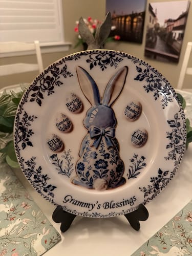 Customer photo review of Grandma's Blessing Round Plate - Personalized Easter's Day Gift For Grandma
