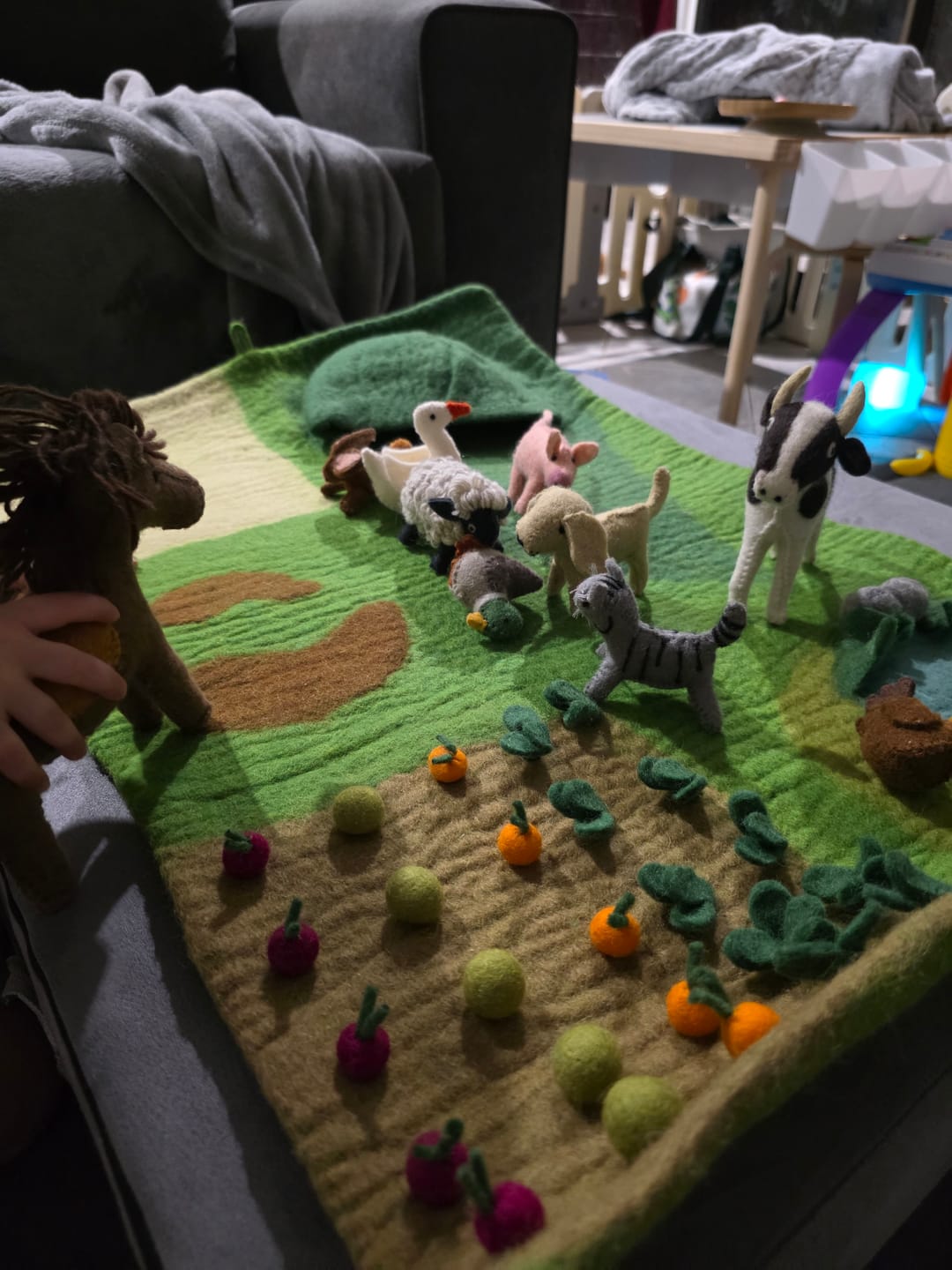 Customer photo review of Large Farm Play Mat Playscape