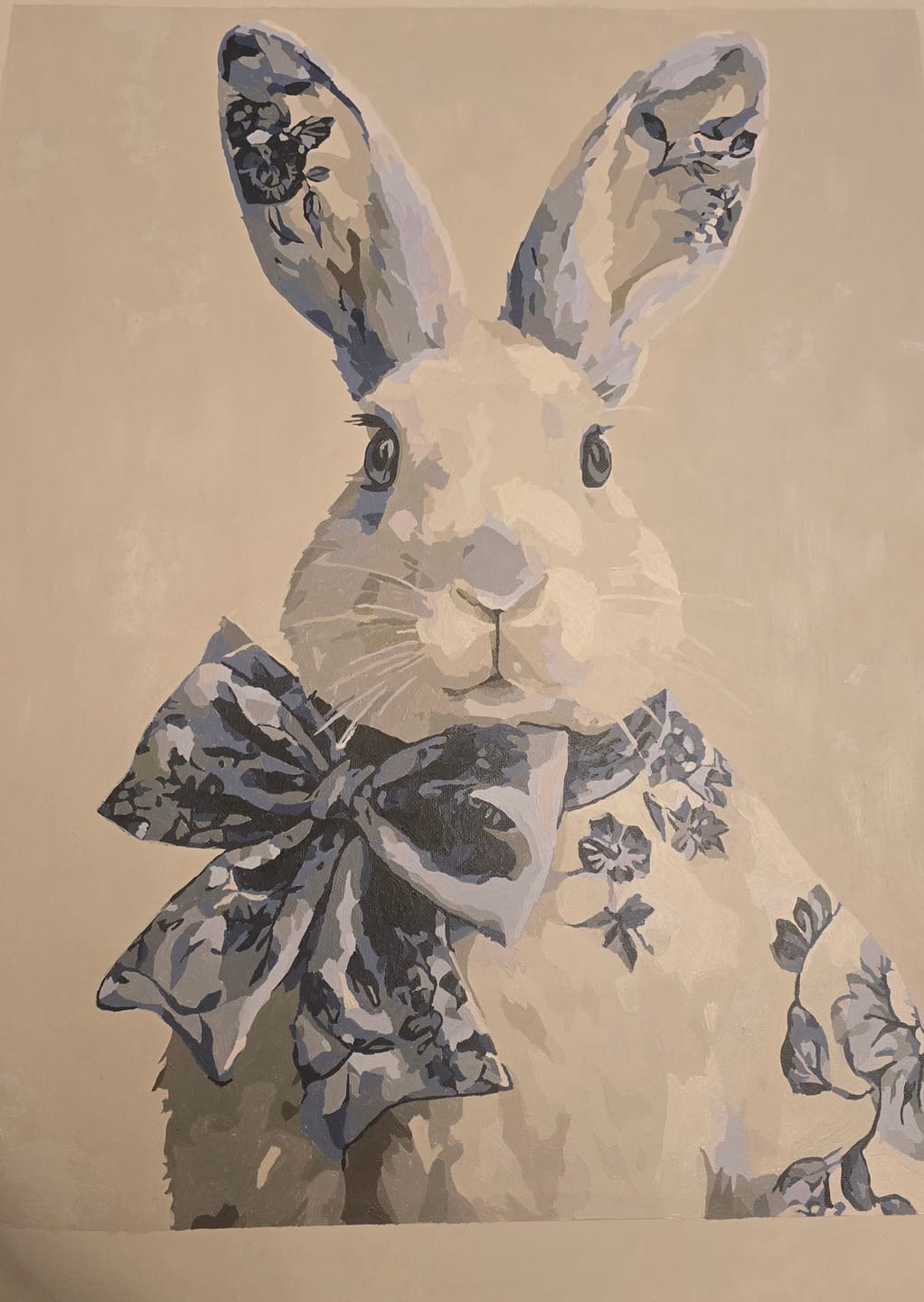 Customer photo review of Delft Blue Bunny | Paint by Number