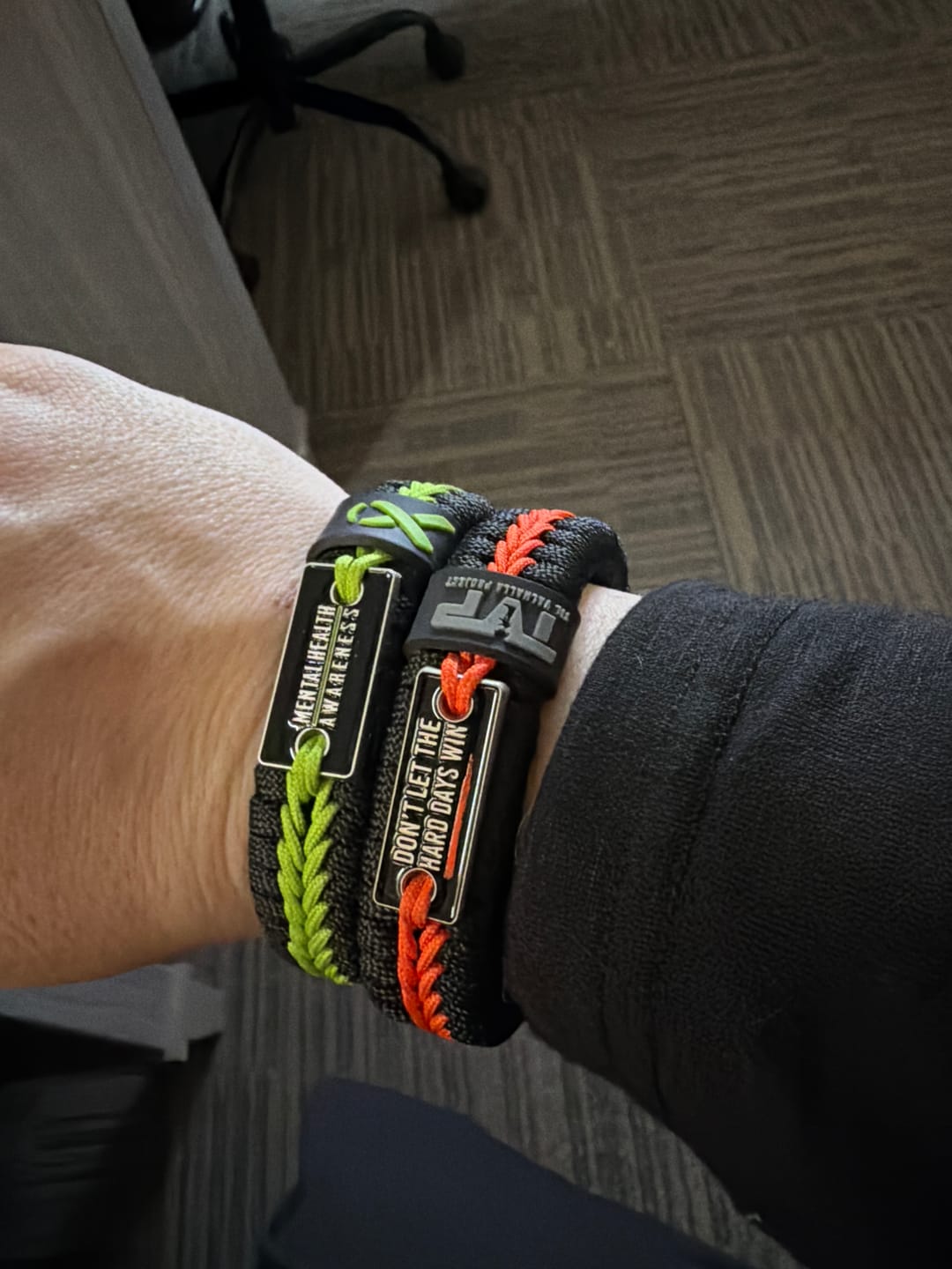 Customer photo review of Mental Health Awareness - Paracord Bracelet
