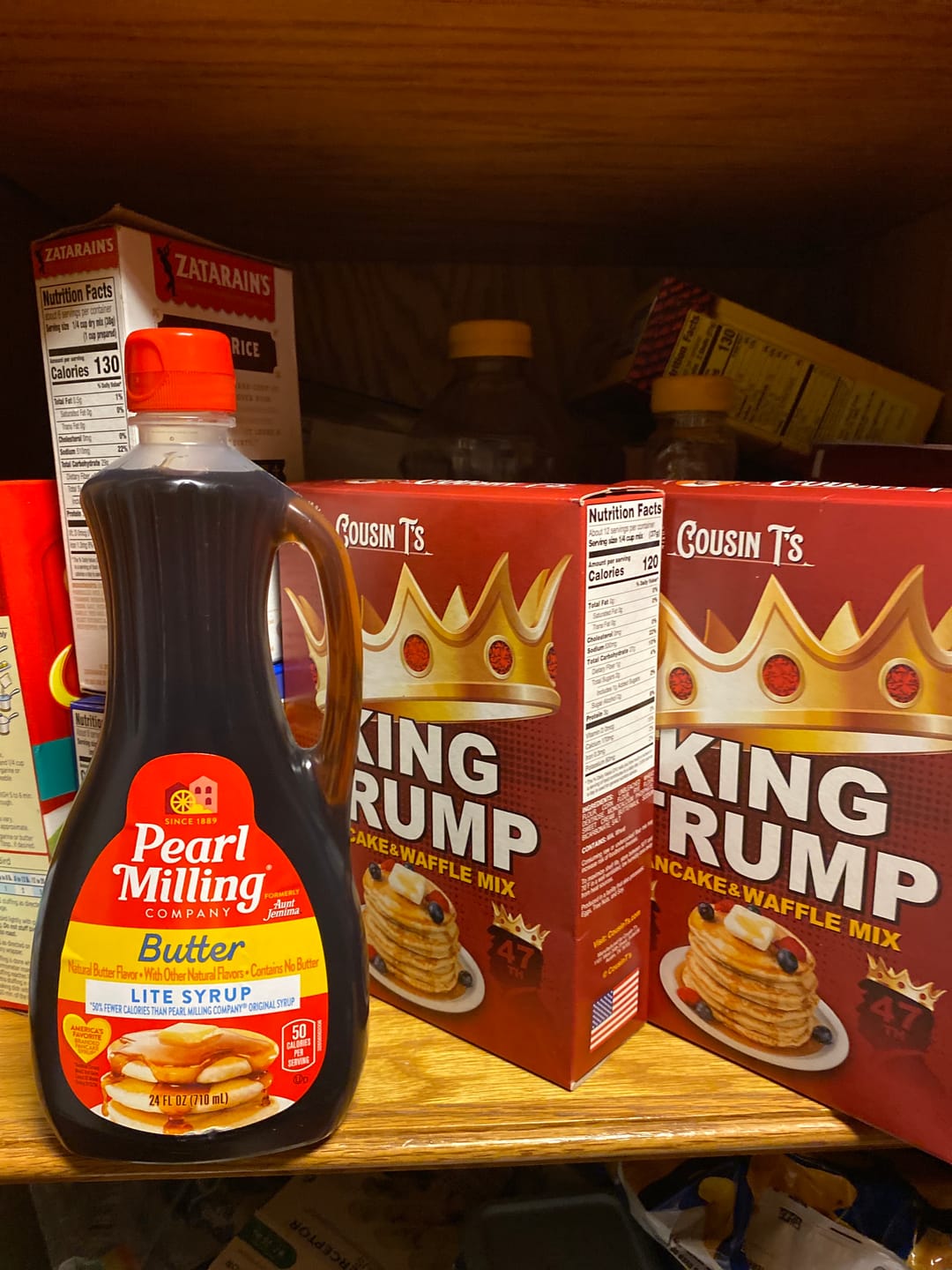Customer photo review of Cousin T's Gourmet King Trump Pancake & Waffle Mix