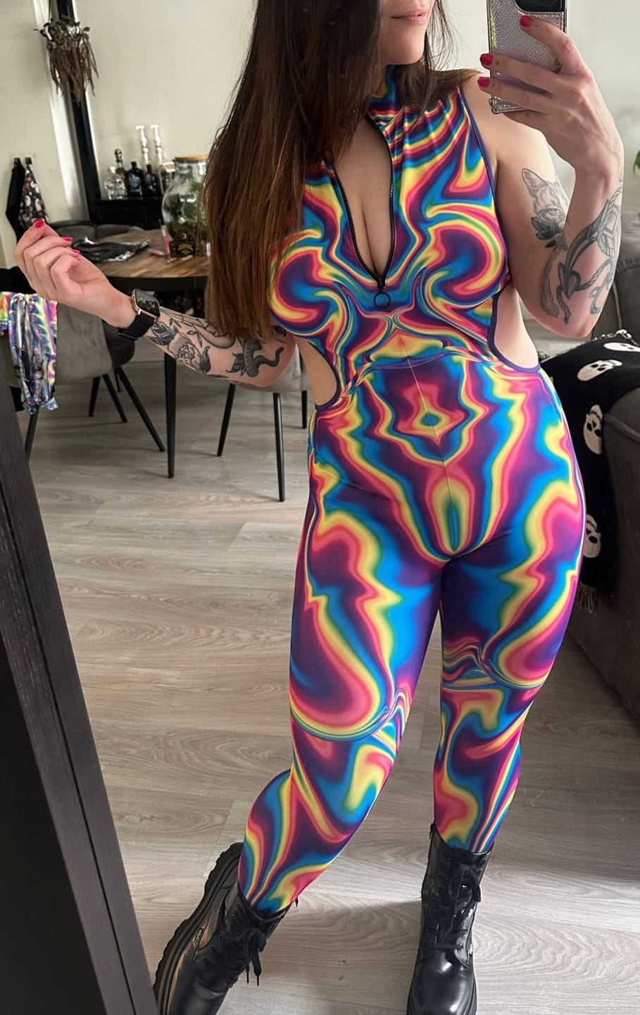 Customer photo review of Electric Feel Cut Out Catsuit