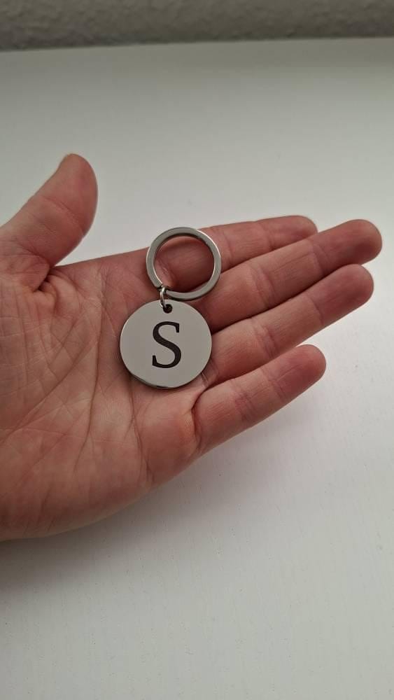 Customer photo review of Runder Schlüsselanhänger mit Gravur