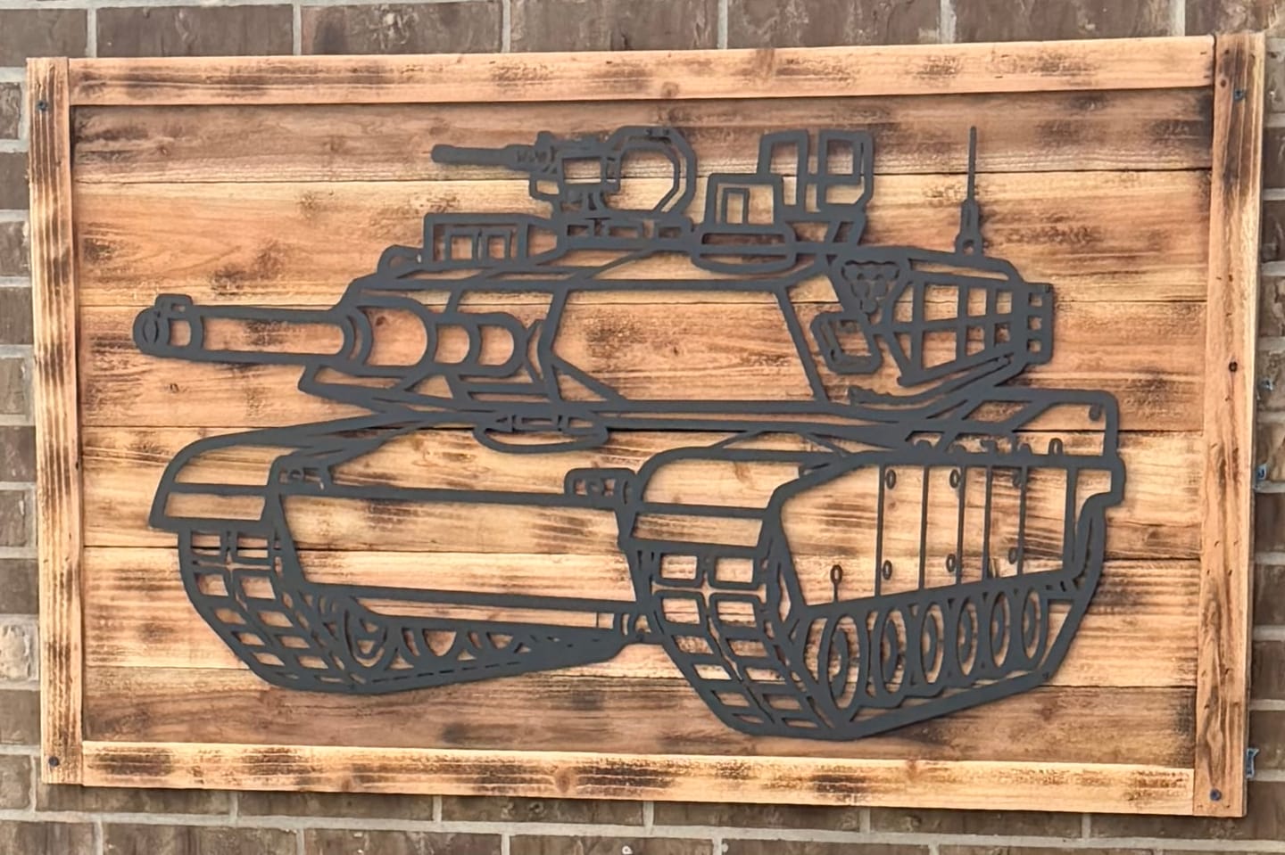 Customer photo review of M1 Abrams Metal Tank Wall Art - NCP0629
