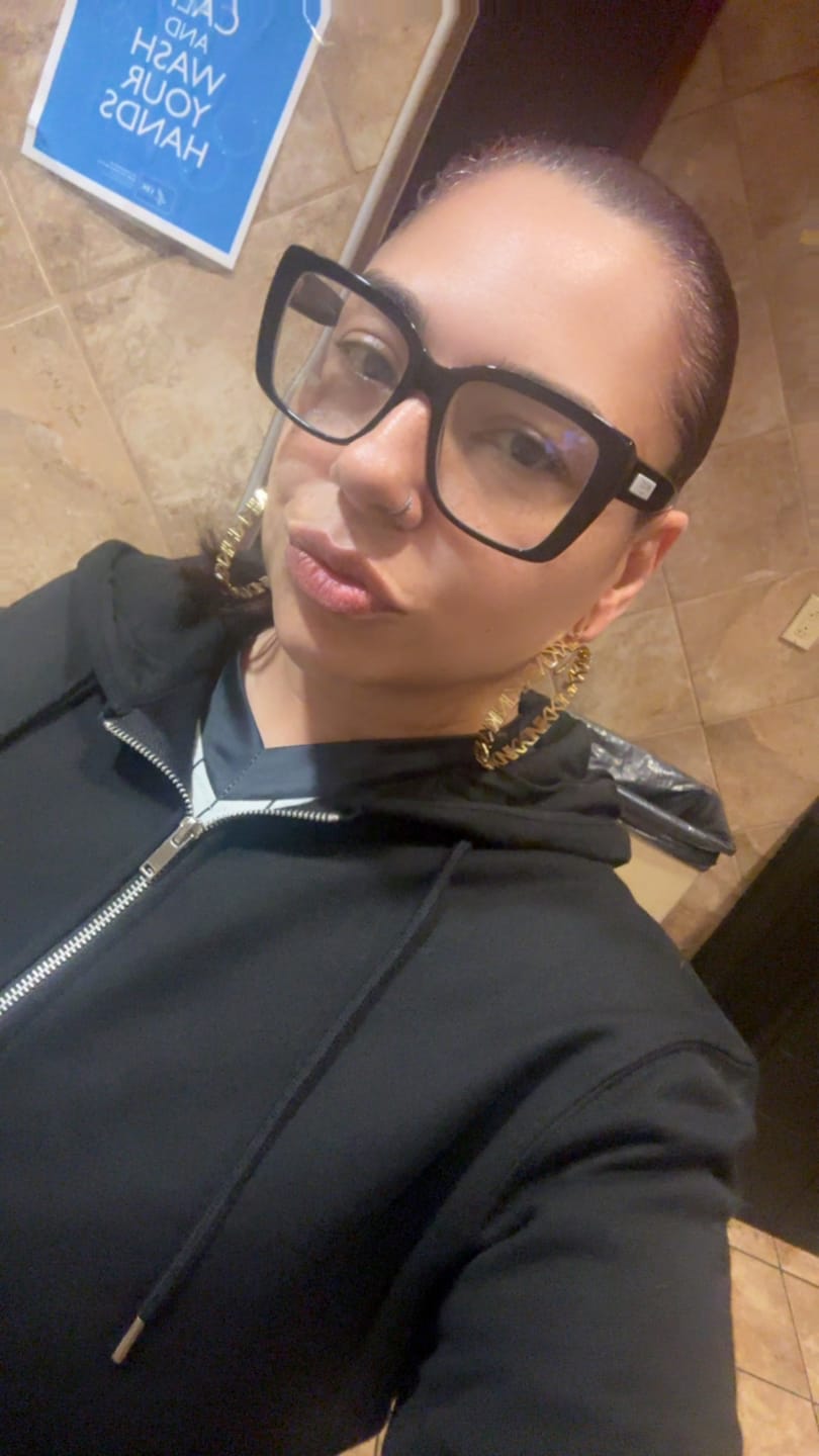 Customer photo review of Hoop Name Earrings