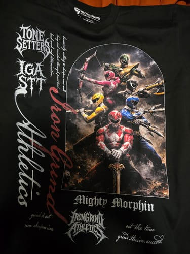 Customer photo review of [Limited Edition] 'Pwr Rangers: Mighty Morphin' Heavyweight T-Shirt