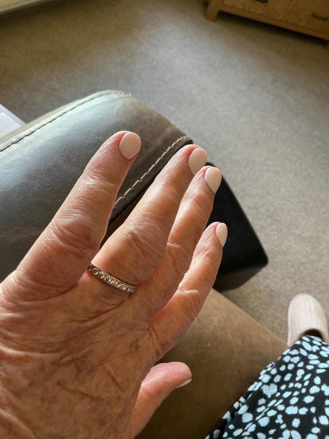 Customer photo review of Light Pink Stone White Gold 3mm Full Glitz Ring