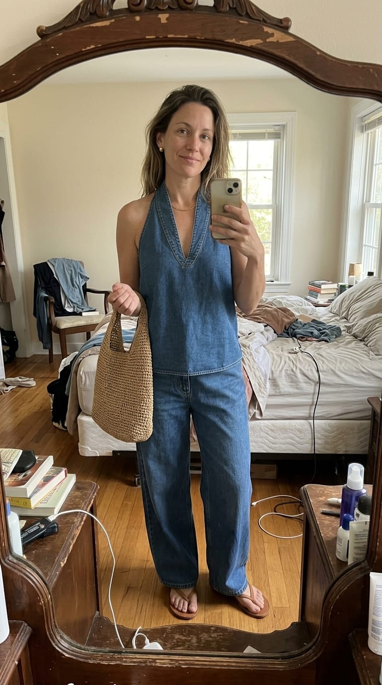 Customer photo review of Loose Sleeveless Solid Color V-Neck Vest Top