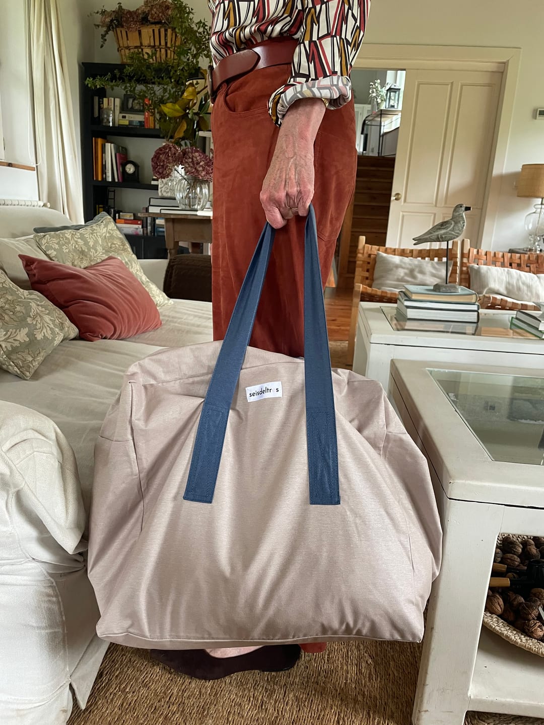 Customer photo review of 🗝️ Bolsa MyBigBag Piedra con asas y cremallera petrol
