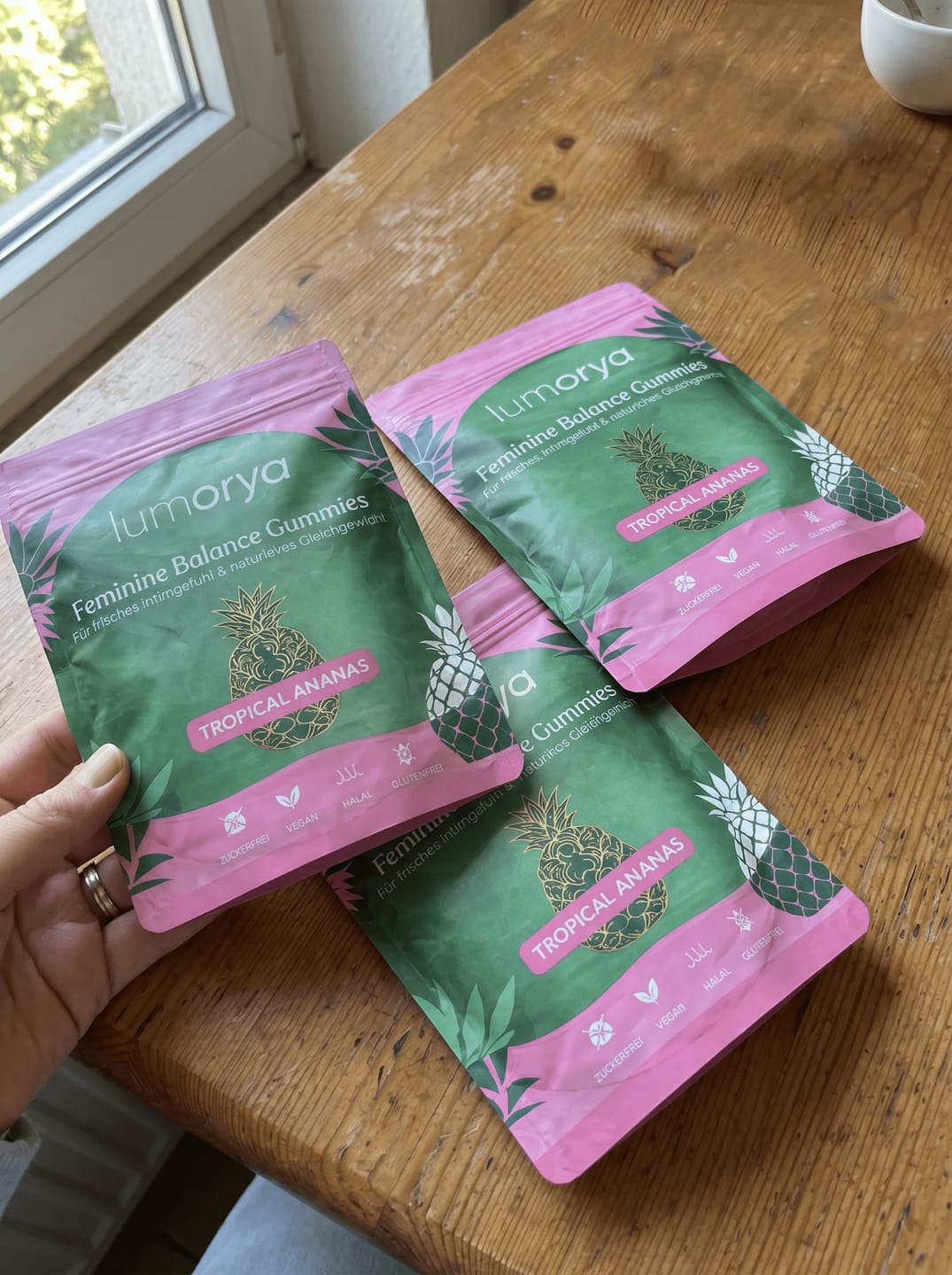 Customer photo review of LUMORYA® - Premium Balance Gummies