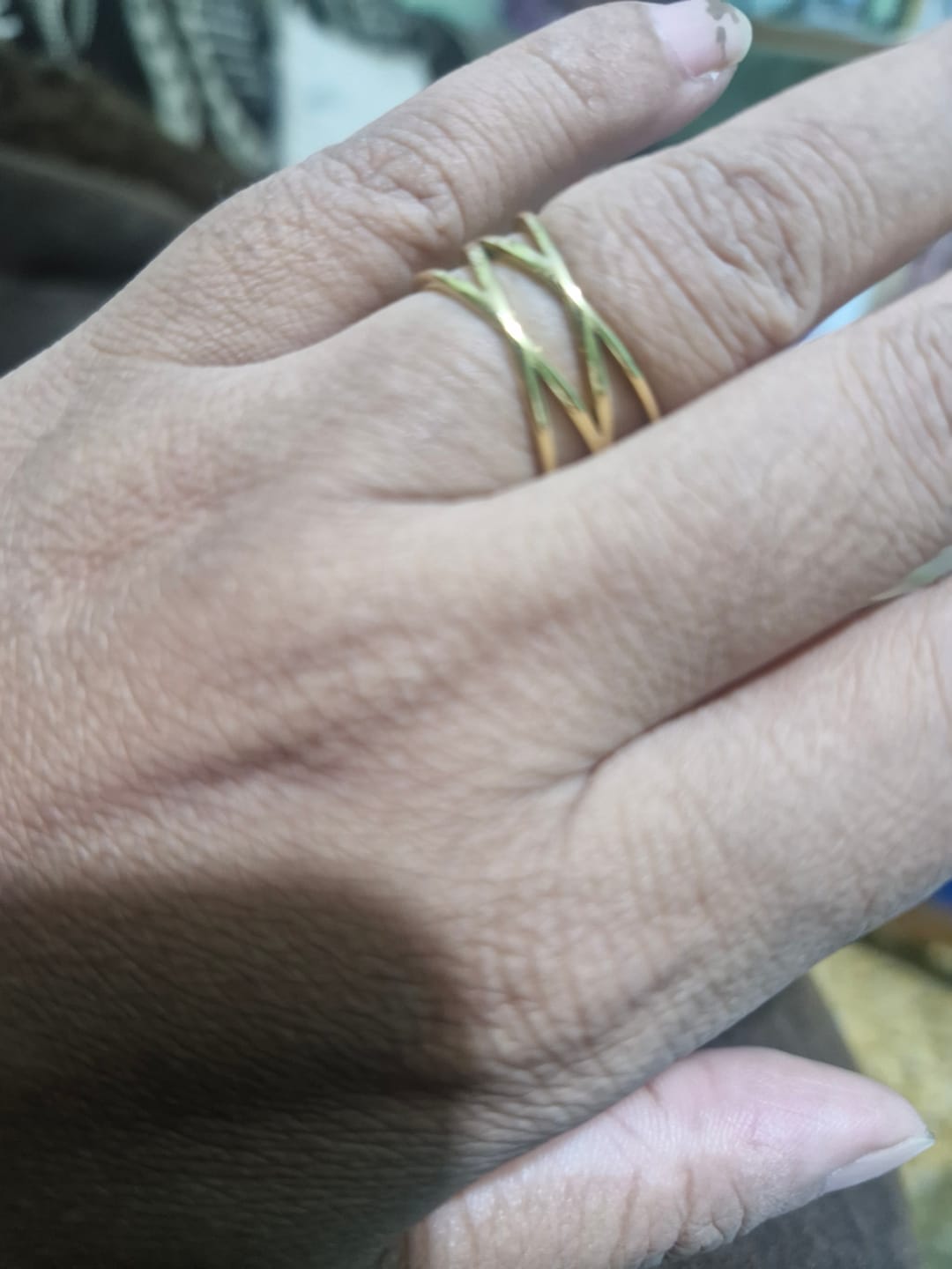 Customer photo review of Twist Cross Cage Ring