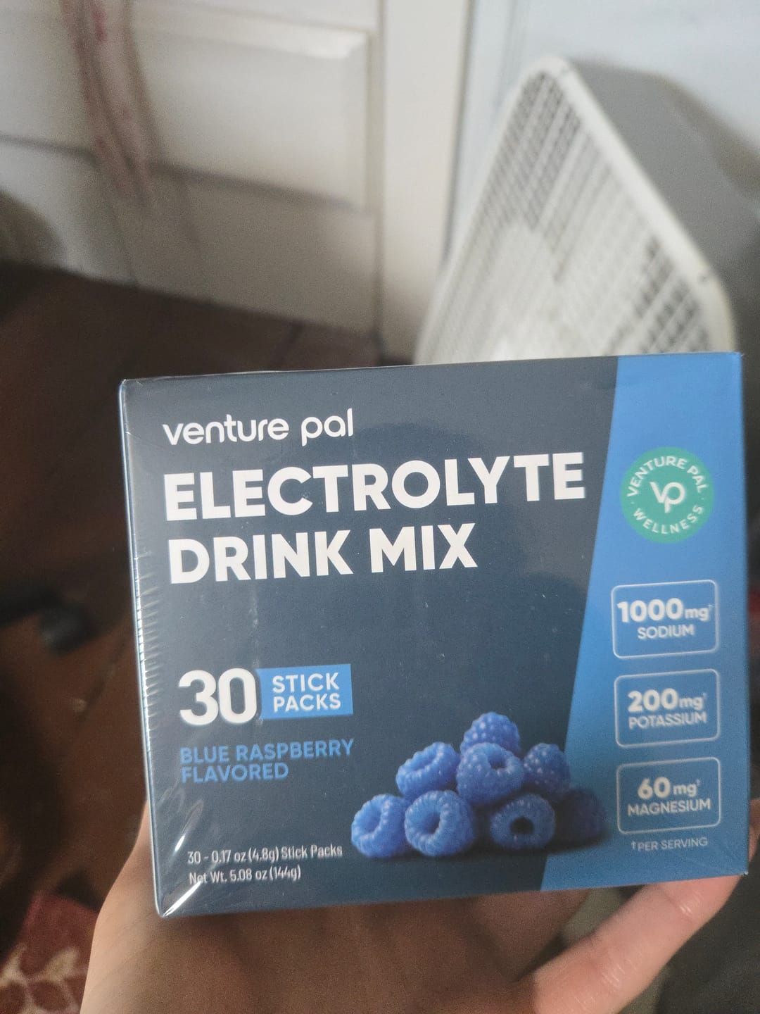 Customer photo review of High Sodium Sugar Free Electrolytes Powder Packet - Blue Raspberry Salt - 30 Sticks