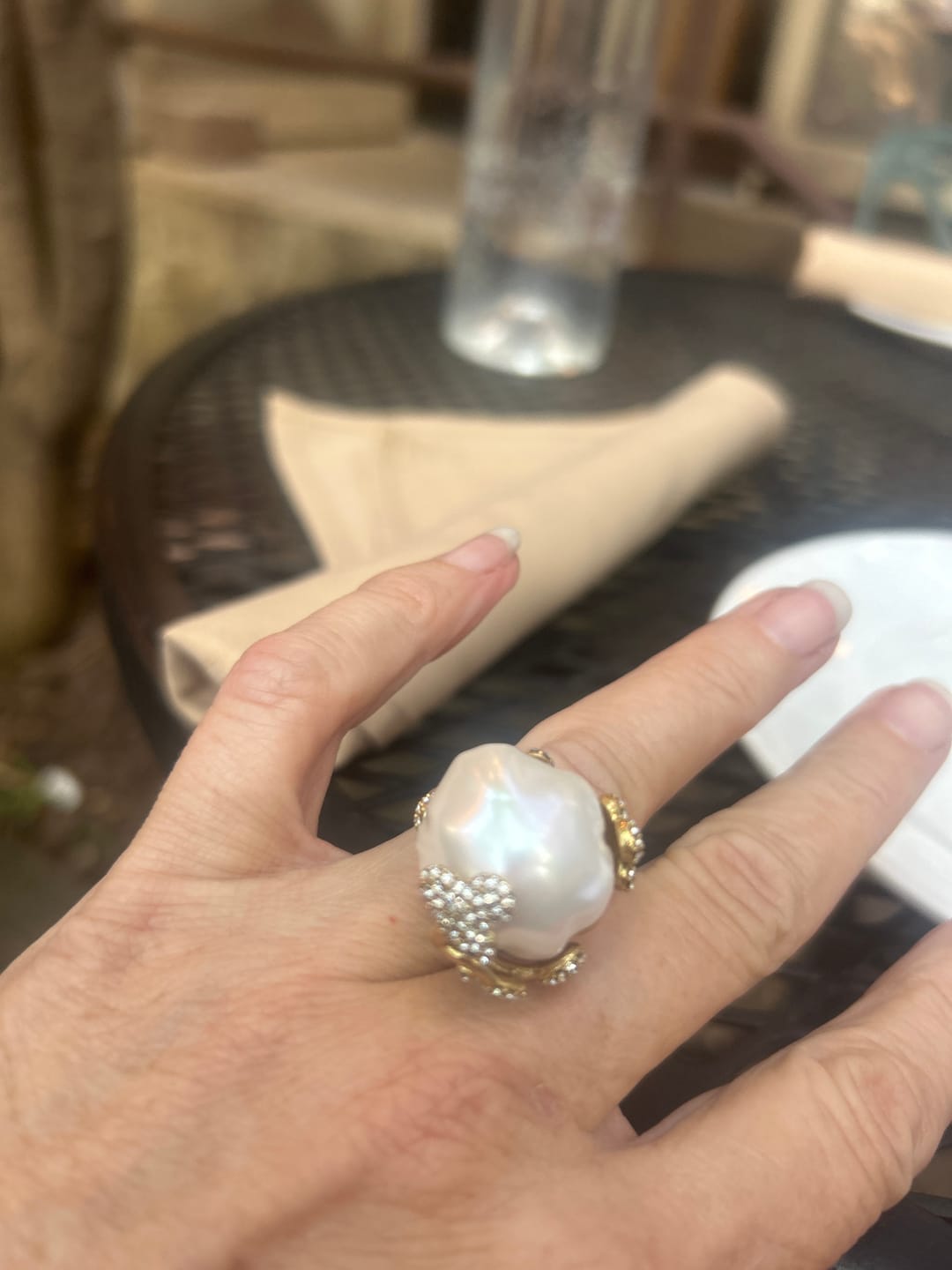 Customer photo review of Wildflower Pearl Crown Ring