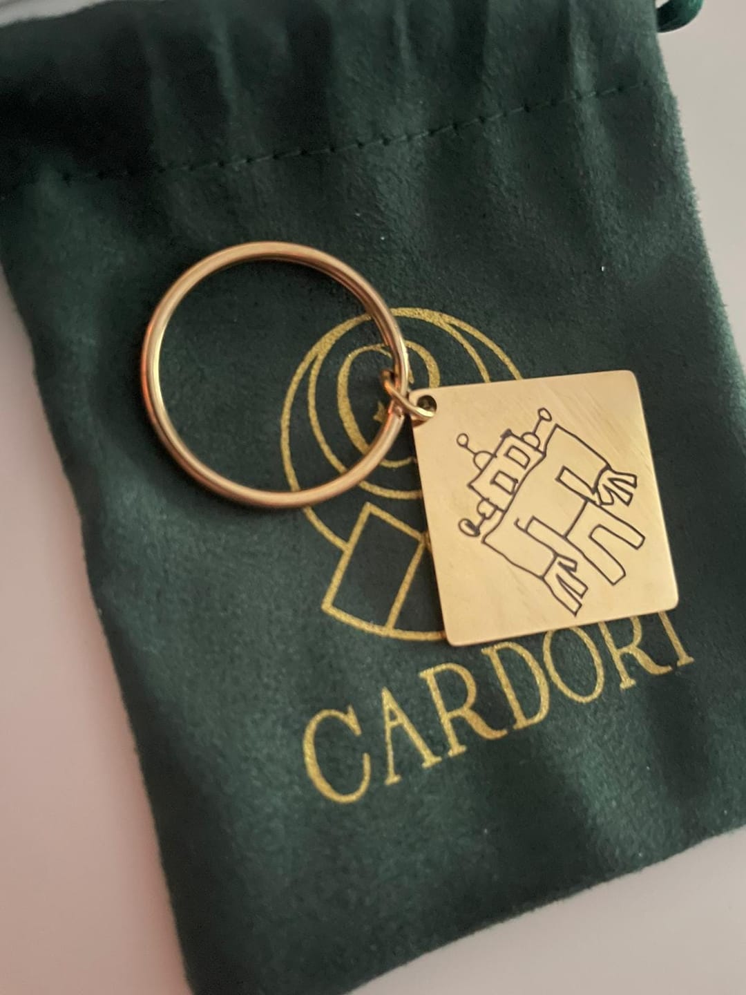 Customer photo review of Quadrat Schlüsselanhänger mit Gravur