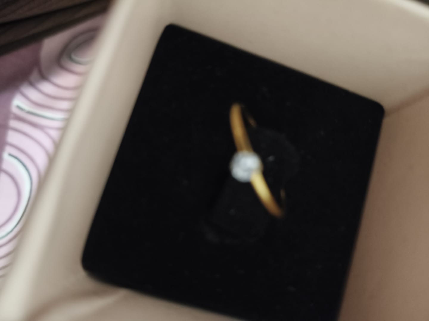 Customer photo review of Mini Solitaire Ring