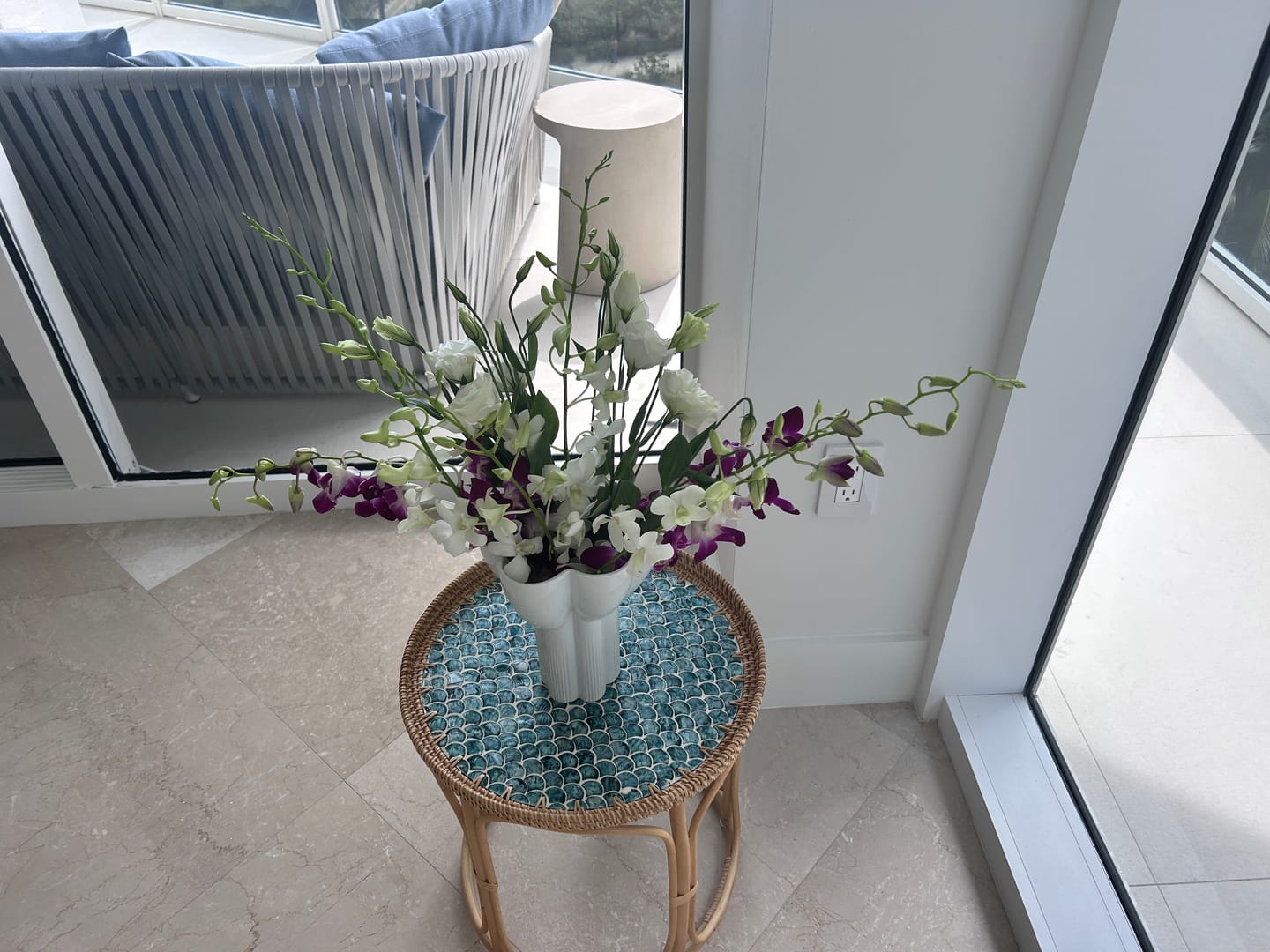 Customer photo review of Sirena Rattan Table Set