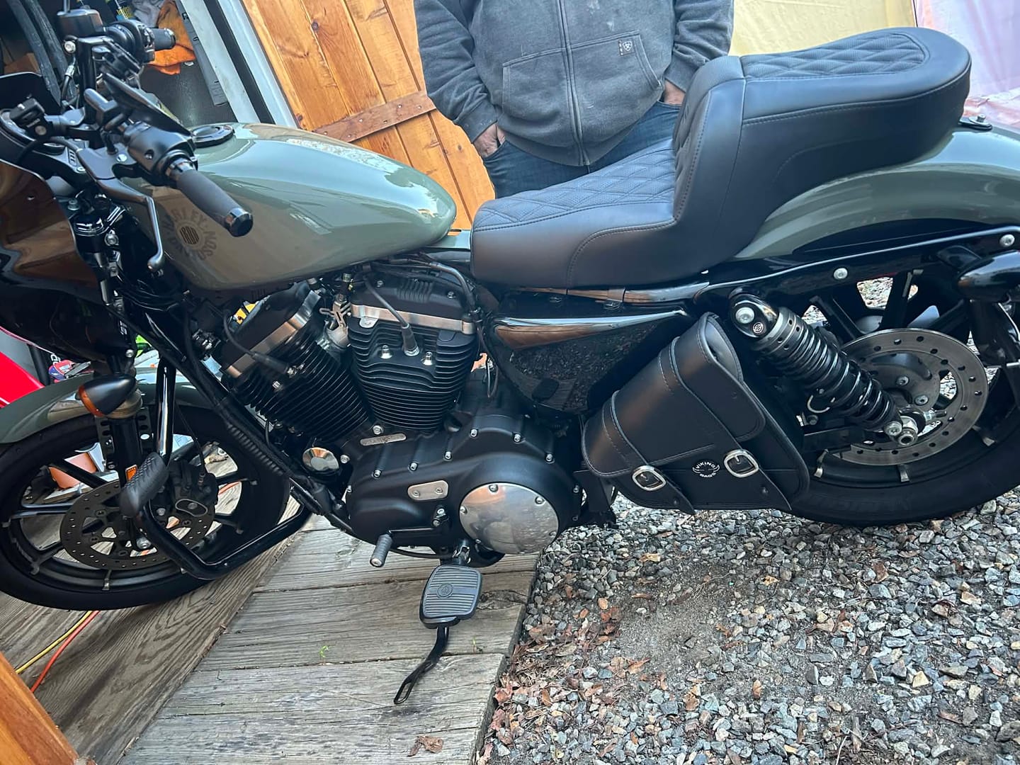 Customer photo review of 3L - Crafted Harley Sportster Specific Motorcycle Swing Arm Bag