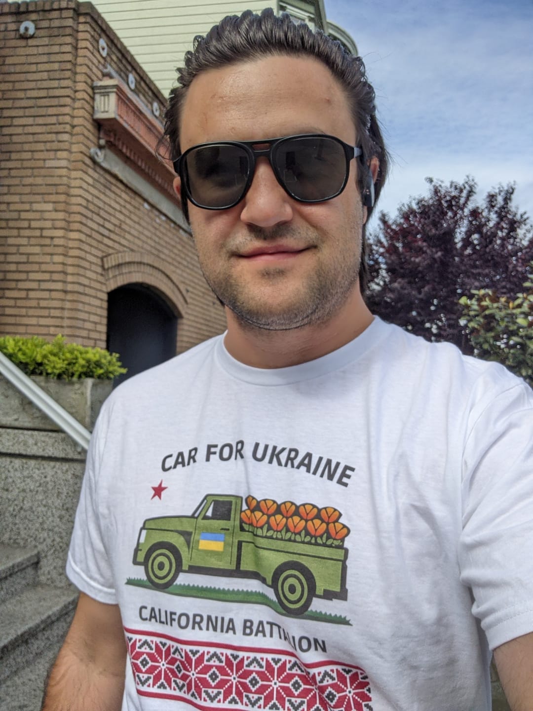 Customer photo review of Car For Ukraine CA T-Shirt