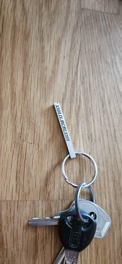 Customer photo review of Säulen Schlüsselanhänger mit Gravur