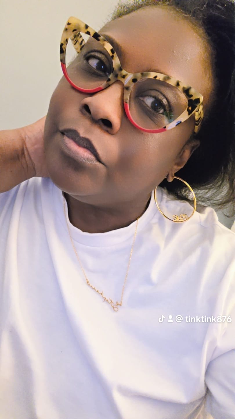 Customer photo review of Name Hoop Earrings