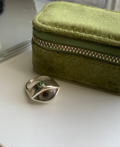 Customer photo review of Signet Hand Painted Eye Ring - Sz 6.75