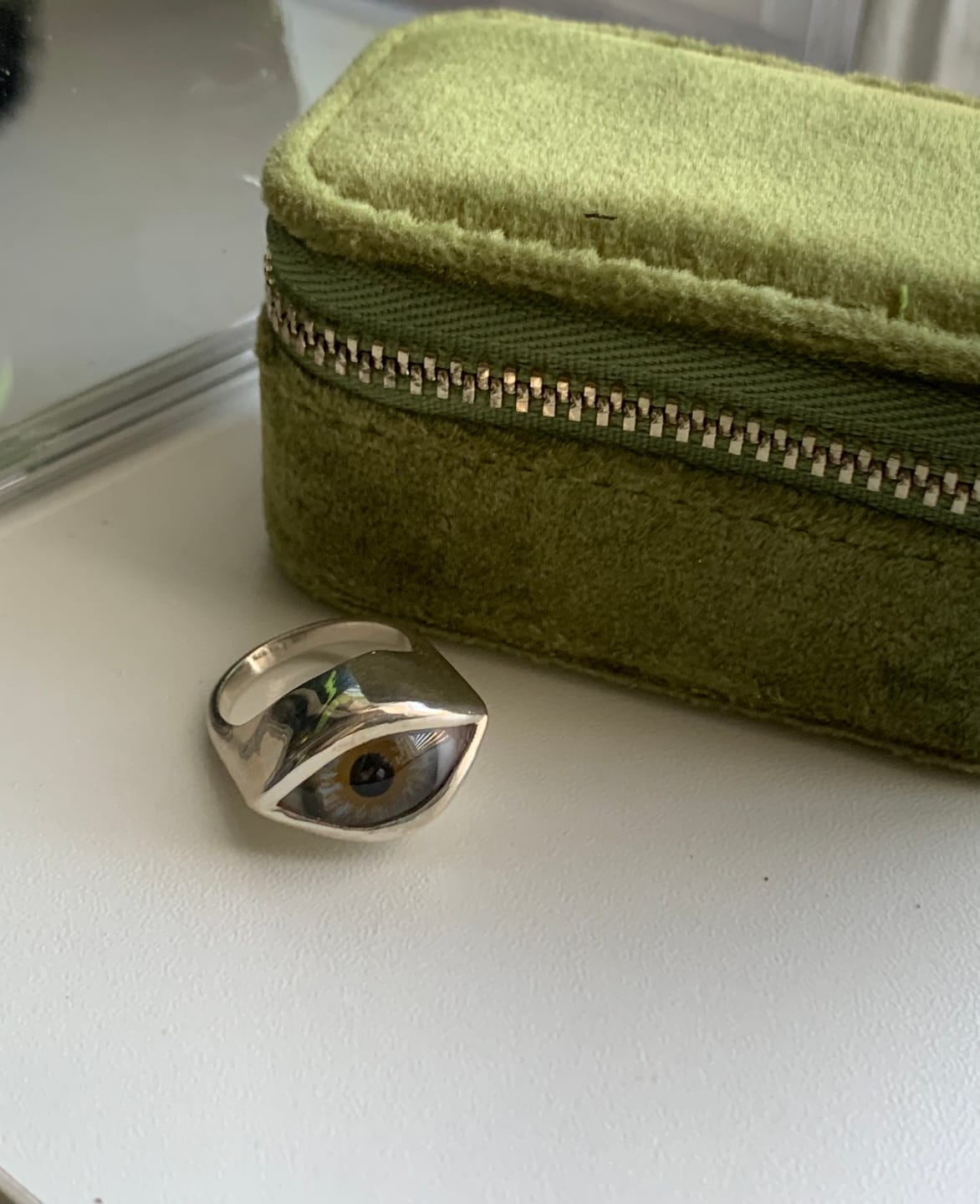 Customer photo review of Signet Hand Painted Eye Ring - Sz 6.75