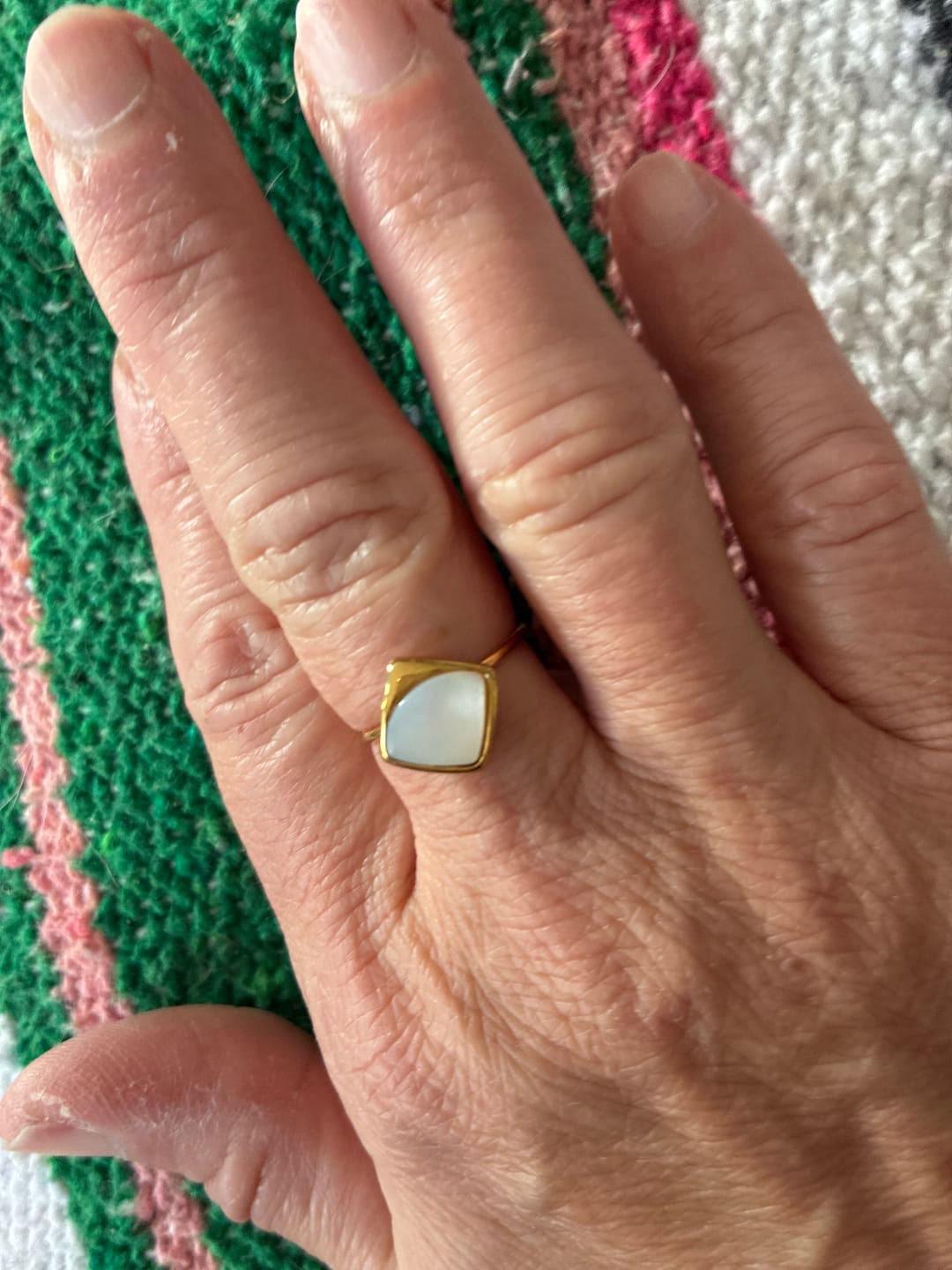 Customer photo review of Mother-of-Pearl Horizon Ring