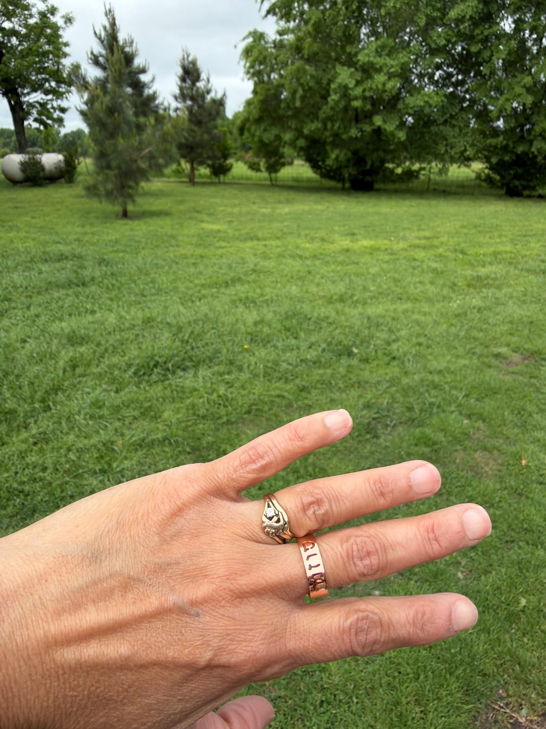 Customer photo review of Hebrew Name Ring