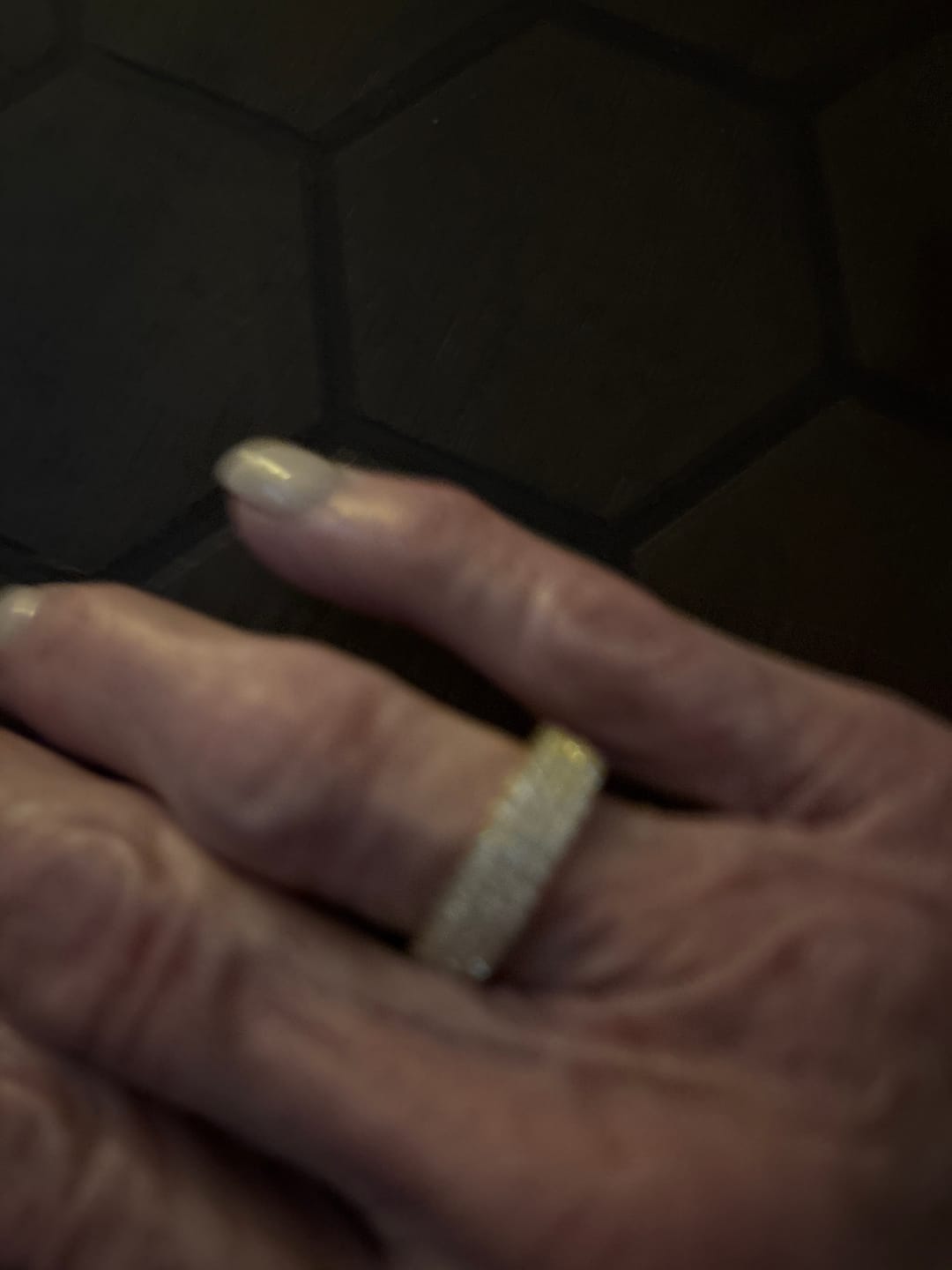 Customer photo review of 5mm Triple Row Moissanite Eternity Ring