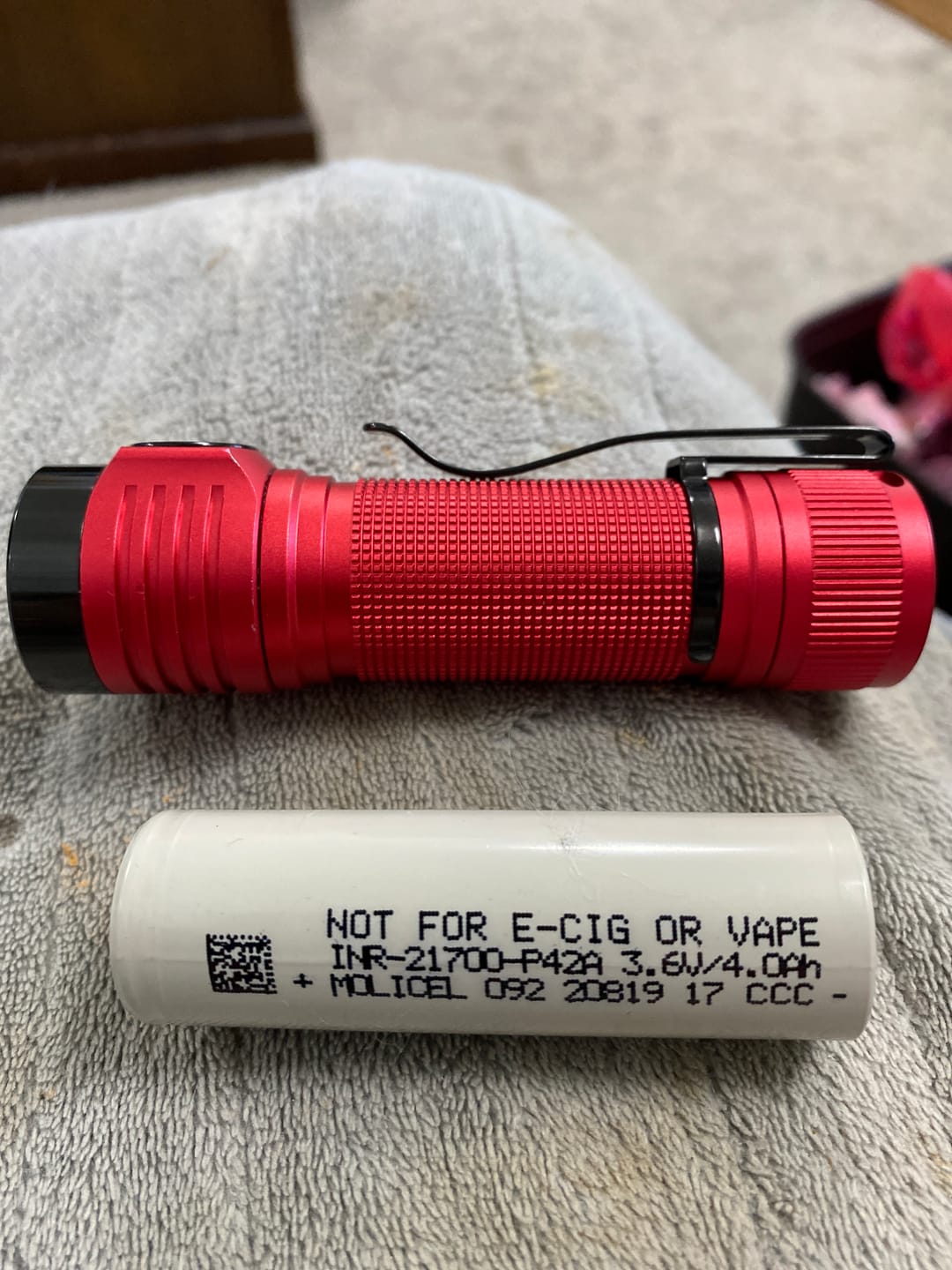 Customer photo review of Molicel P42A 21700 4200mAh 45A Battery
