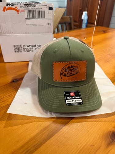 Customer photo review of Premium Custom Leather Patch Hats (Wholesale)