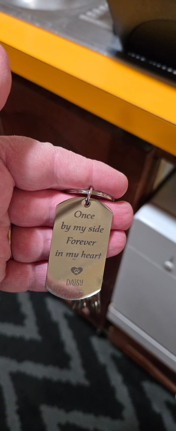 Customer photo review of Personalized Pet Keychain