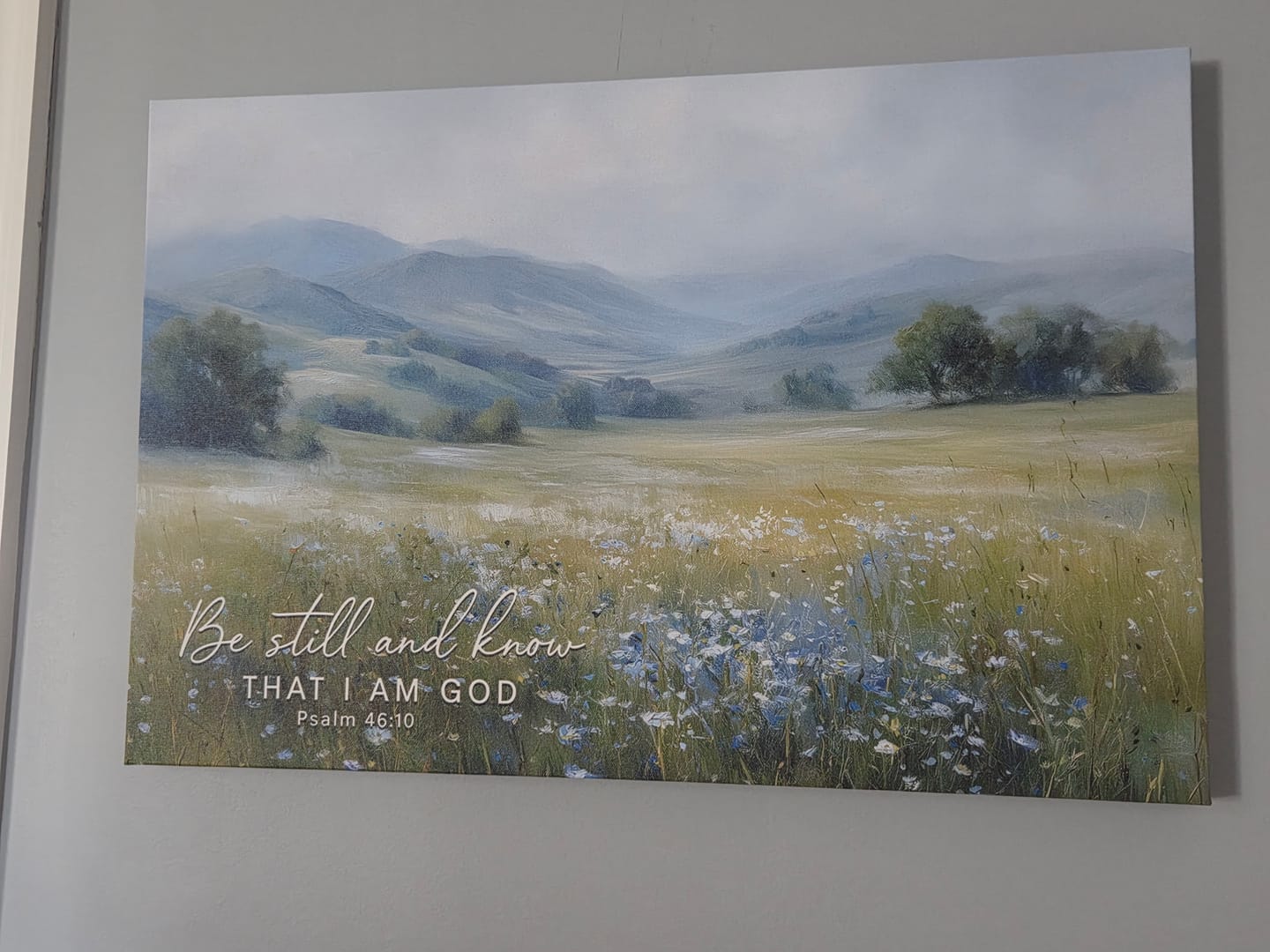 Customer photo review of Be Still And Know That I Am God Psalm 46:10 Wall Art Canvas Print