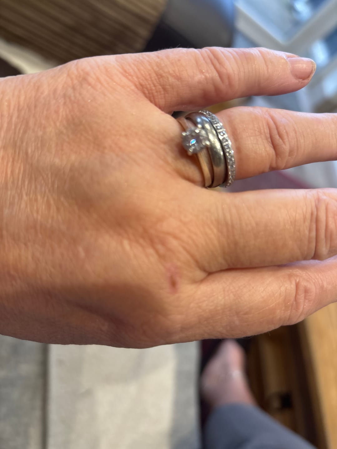 Customer photo review of White Gold 2mm Full Glitz Ring