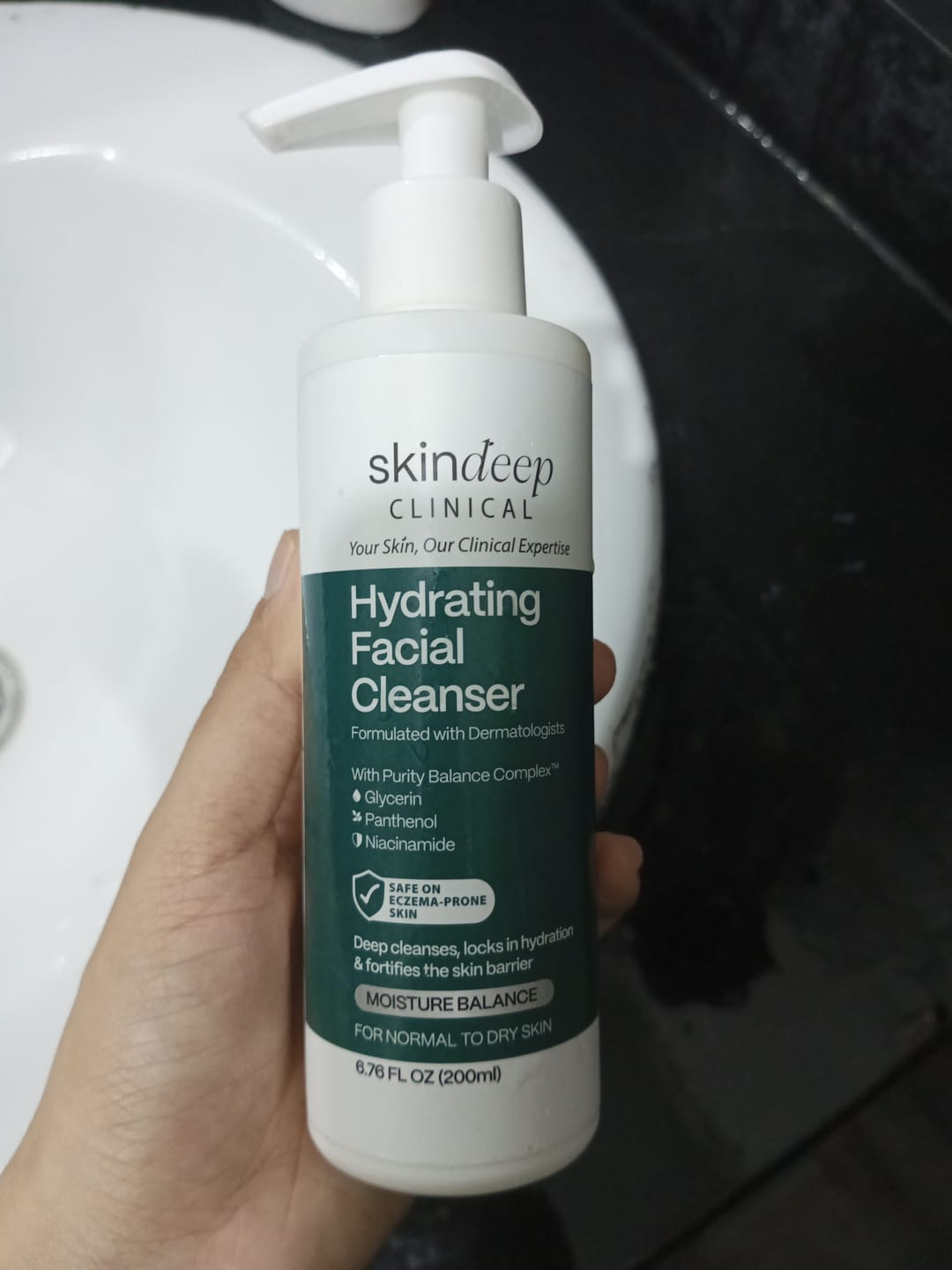 Customer photo review of Hydrating Facial Cleanser