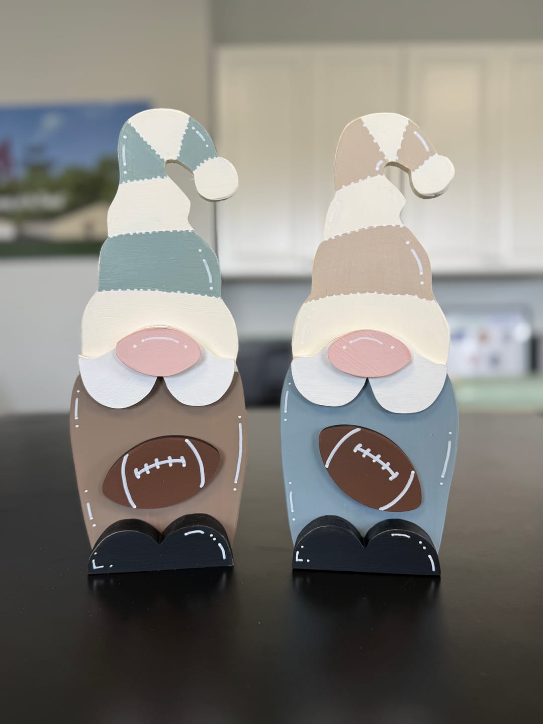 Customer photo review of Unfinished Wood Football Shape - Craft - up to 46"