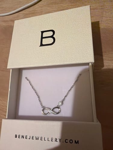 Customer photo review of Noelle Infinity Necklace