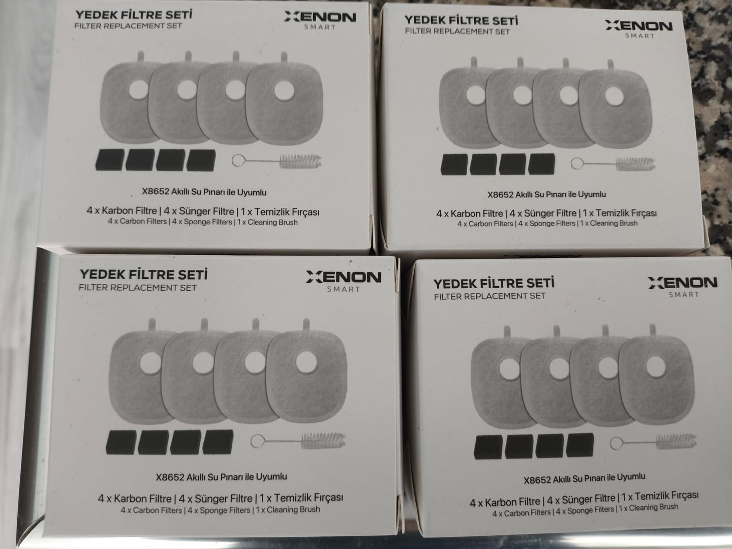 Customer photo review of Kedi Su Pınarı Filtresi (X8652 ve X8653 Uyumlu) | 4'lü Set, Fırça ve Süngerli Yedek Parça (X8783)