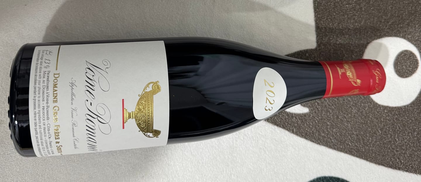 Customer photo review of Domaine Gros Frere et Soeur Vosne Romanee 2023