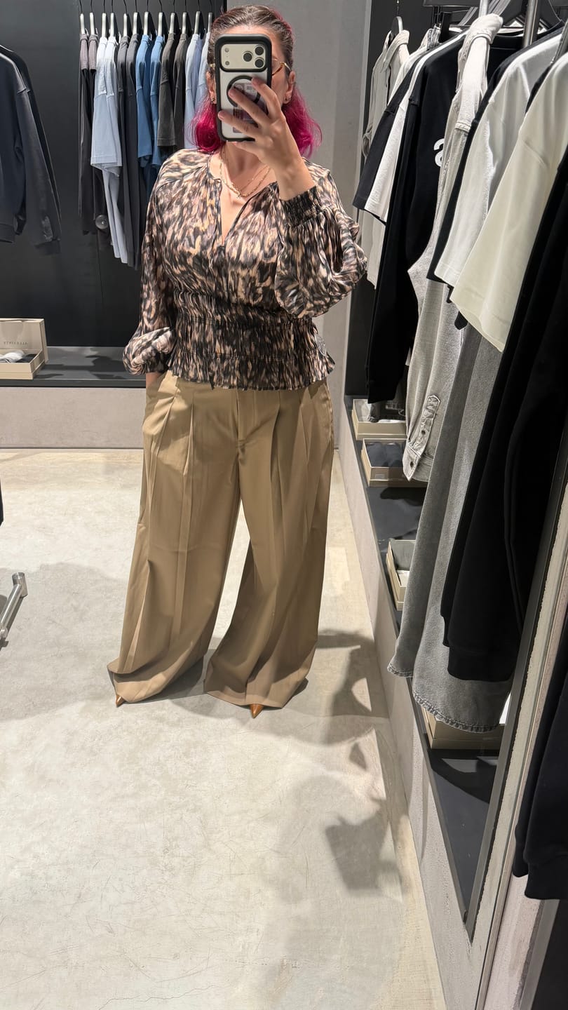 Customer photo review of חולצה פרינט מנומר ארוכה לנשים Cern Top
