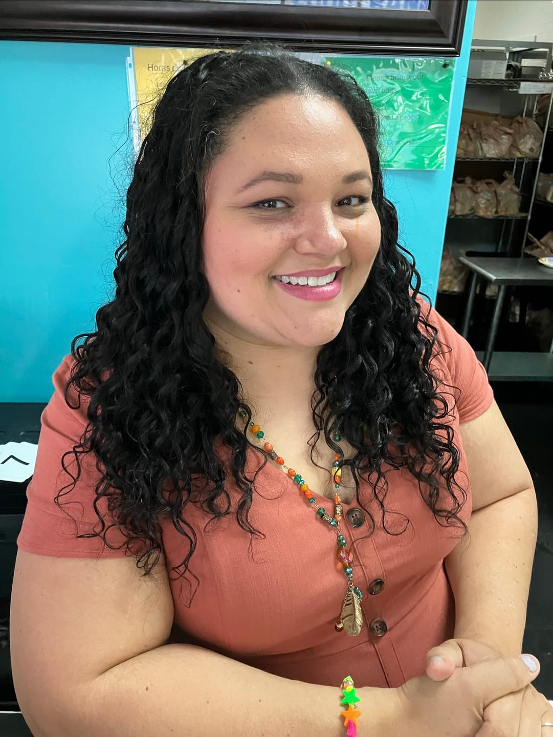 Customer photo review of Long Satin Bonnet for Braids & Curly Hair